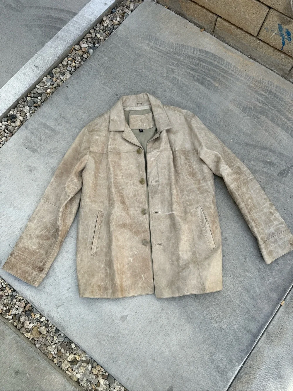 Women's Taupe Suede Button-Front Coat